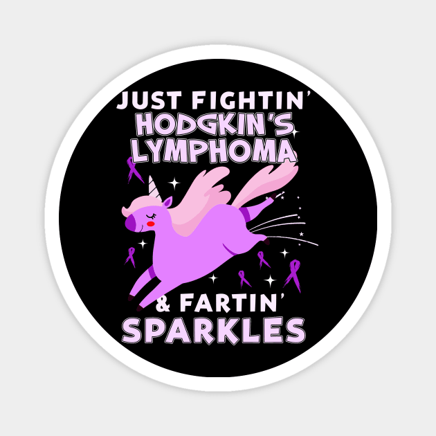 funny hodgkin's lymphoma unicorn warrior Magnet by TeesCircle